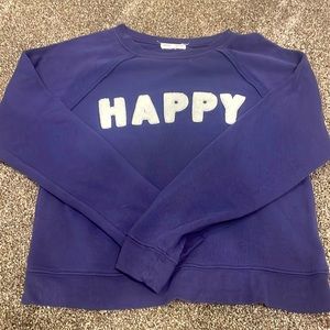 Grayson Threads blue “ happy” Womens Small Sweatshirt